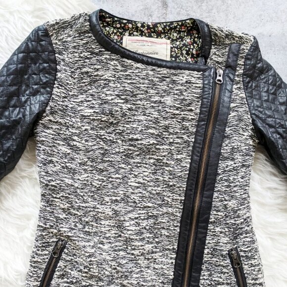 Anthropologie Cartonnier Tela Moto Jacket tweed Size XXS - Picture 2 of 8